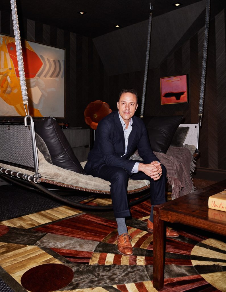 Mark Cravotta, Cravotta Interiors, in his Hi-Fi Lounge (Photo by Jonathan Zizzo)
