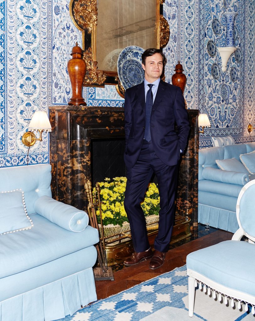 Mark Sikes, Mark D. Sikes Interiors, in his Casa Fiorentina living room  (Photo by Jonathan Zizzo)