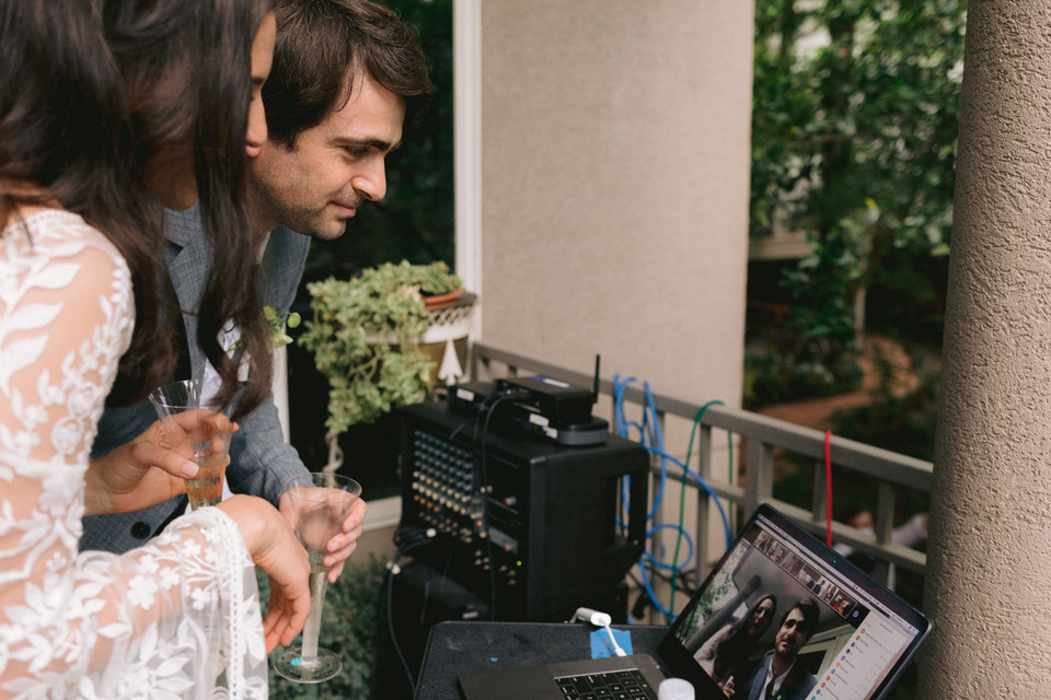 Family and friends from around the world participated in the backyard wedding.