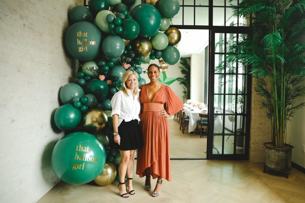 PaperCity Group Publisher Monica Bickers and PaperCity Account Manager Houston Kara Smith inspect the private room at The Annie Cafe & Bar before the ladies who brunch begin arriving. (Photo by Johnny Than)