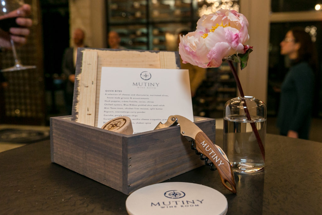 The Mutiny Wine Room's grand opening included several special touches.