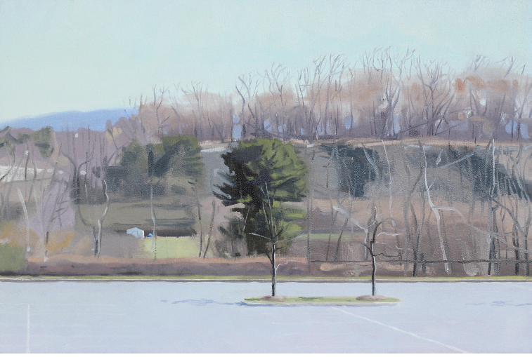 Nathaniel Robinson's "Untitled," 2016, at Magenta Plains, during Four x Five. The artist debuts his new series of nuanced expressionist canvases that consider the contemporary landscape. 