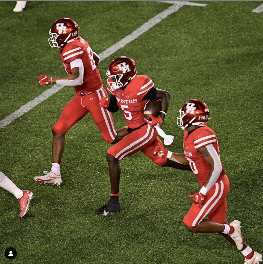 Marquez Stevenson gives the University of Houston's football team one unique weapon, Here, Stevenson returns a kickoff 97 yards for a touchdown.
