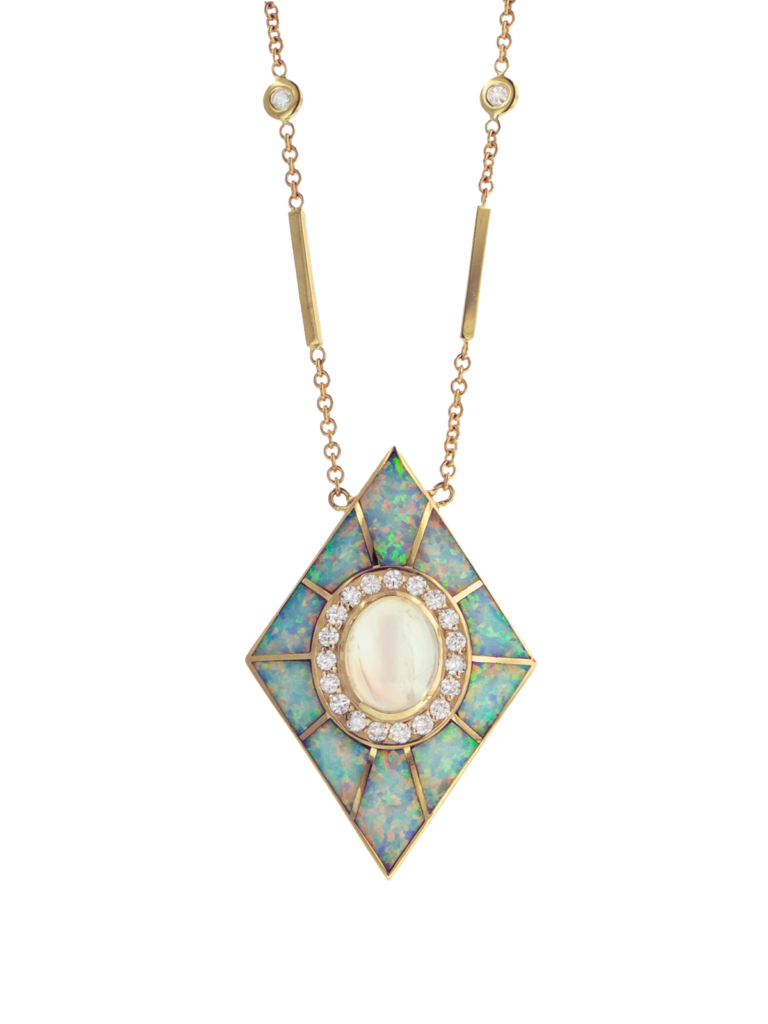  Jacquie Aiche crafted this vibrant Opal Inlay Pendant Necklace