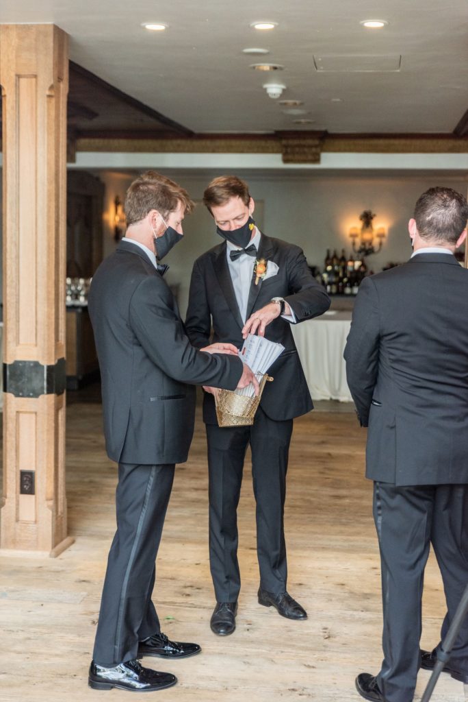 Groomsmen masks. (Photo by Lady Ilg Photography)