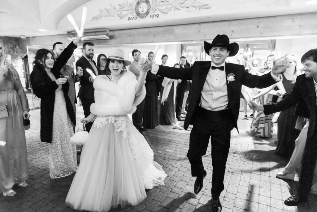 Niki and Kami Duck wed at the romantic Sonnenalp Hotel in Vail with some 70 guests arriving from the couple's home base in Dallas. (Photo by Lady Ilg Photography)