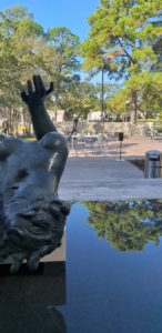Diners at Le Jardinier will be rewarded by gazing out upon Aristide Maillol’s “La Rivière (The River),” 1938-1943, in the Cullen Sculpture Garden. The magnificent bronze, nestled upon a reflecting pool designed by Deborah Nevins & Associates landscape architects, was specially sited to face restaurant patrons. (Photo by CDA)