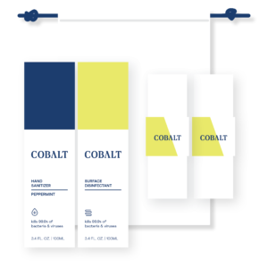 Cobalt Touch & Go Kit includes full size hand sanitizer, powerful surface cleaner and two micro-fiber towels in a durable grab bag (available December 2020); photo courtesy of Cobalt