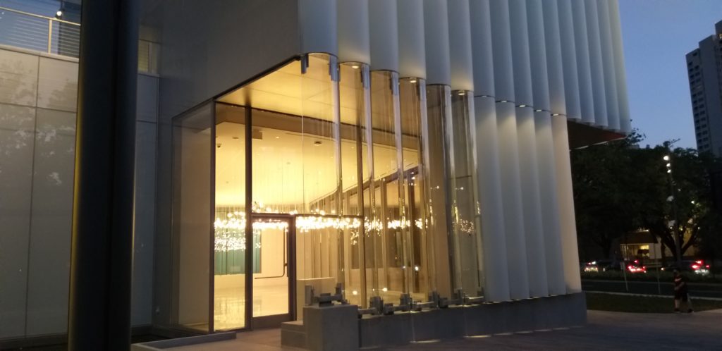 At the corner of the Nancy and Rich Kinder Building, MFAH, the space destined to be Café Leonelli, will open in the first in April. (Photo by CDA) 