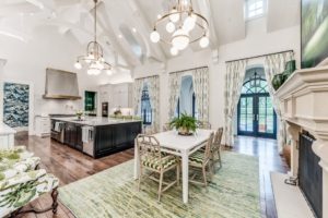 Farnham – Kitchen with Ralph Lauren Home bistro chandeliers