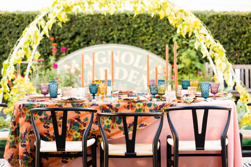 The artistic setting for the Little Coterie Friendsgiving dinner in a private garden in Piney Point (Photo by Lawrence Elizabeth Knox)