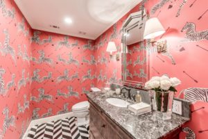 Green Tree – Zebra’s prancing in the powder room