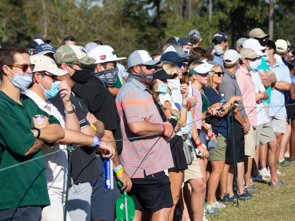 Social distancing wasn't exactly being observed in force at the Houston Open. (Photo by F. Carter Smith)