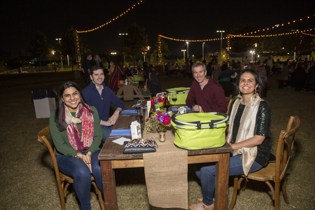 Alisha Nathoo, Andrew Jennings, Mike Lewis, Jessie Gill at the Buffalo Bayou Foundation celebration on the banks of  Buffalo Bayou  (Photo by Jenny Antill Clifton)