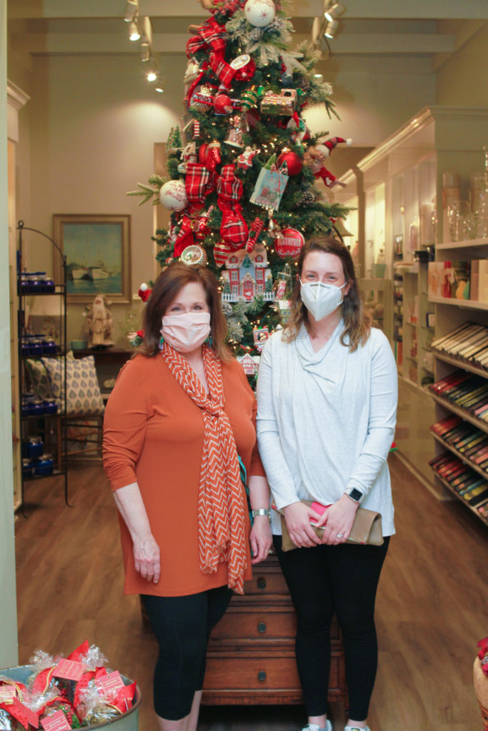 Lisa Vise, Ali Barron in Bering's stunning gift department where Christmas ornaments and candles are on every shopper's list.  (Photo by Chris P. Bachman )