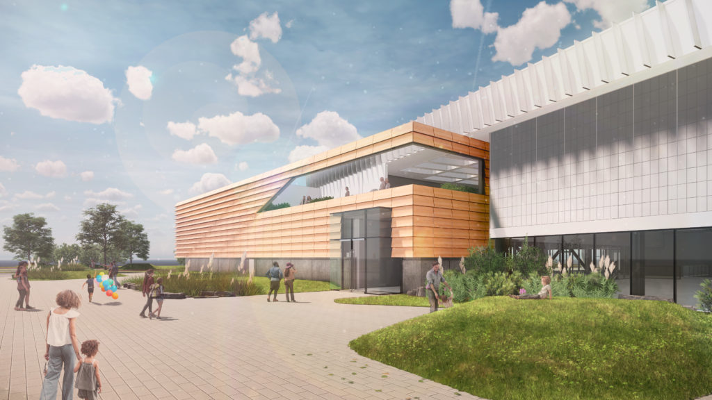 Gensler's design for the Frisco Public Library, as seen from the west side.