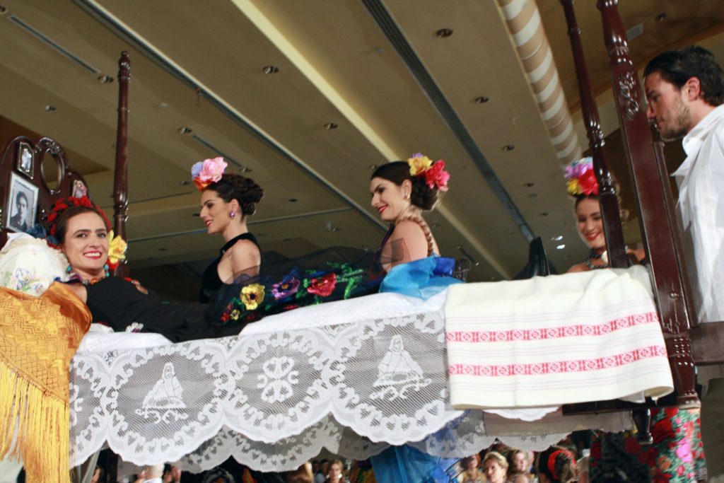 Lenny Matuszewski and Tamara Klosz produced the Latin Women's Initiative luncheon show that featured Frida Khalo on a floating bed.