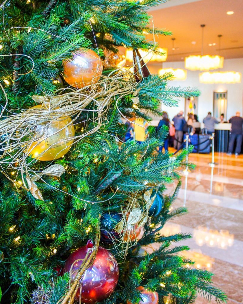 Omni Hotel Dallas lobby Christmas tree.