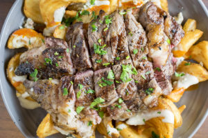The Rim – Pomme Frites with grilled tenderloin and gorgonzola