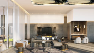 The Victor 36th Level Sky Amenity Deck Interior; Rendering Courtesy of Hines