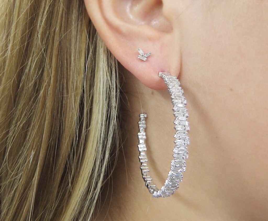 Large diamond firework hoops by Suzanne Kalan.