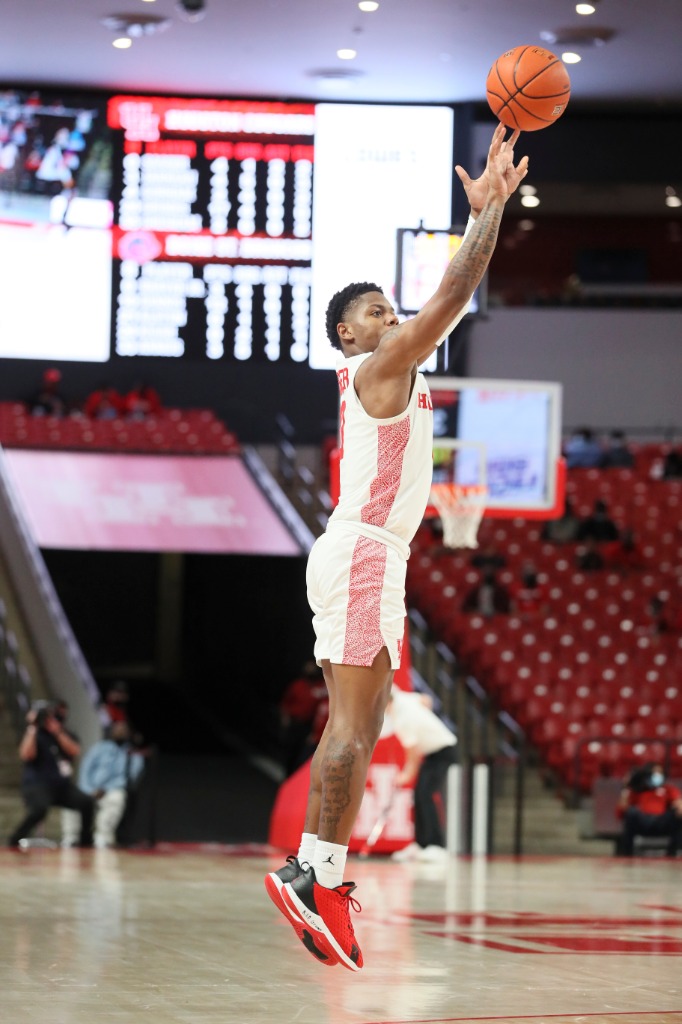 UH's Marcus Sasser is quietly emerging as one of the best 3-point shooters in all of college basketball. (Courtesy UH Athletics)