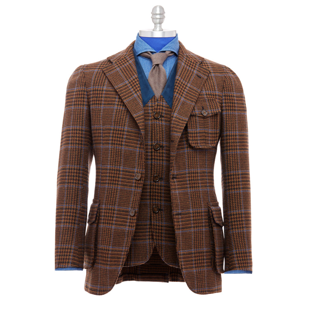 Hadleigh’s Shooting three-piece suit, $6,595 (Photo by Luis Martinez)