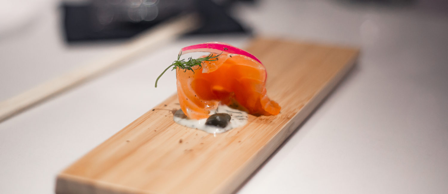 Fresh salmon at Hidden Omakase