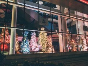 The George R. Brown Convention Center is dressed to the holiday hilt with the Alley Theatre Deck the Trees display of decorated conifers.