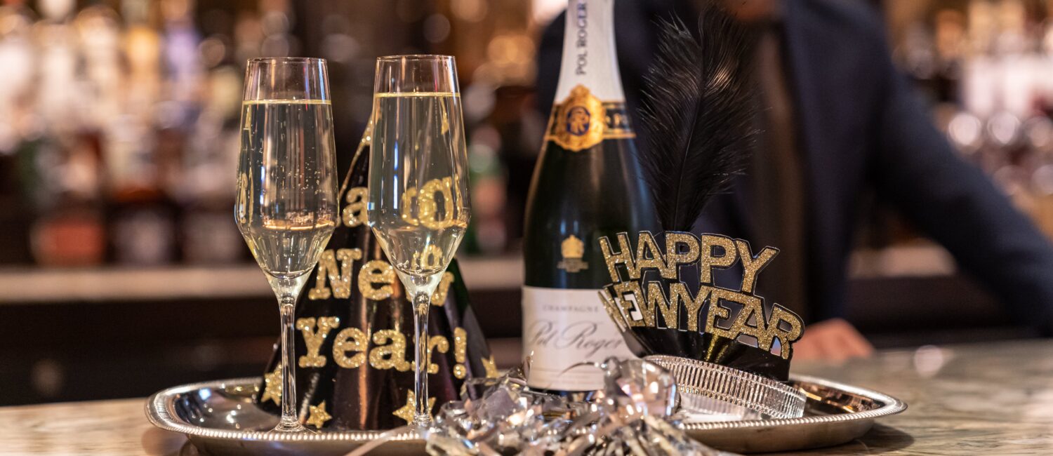 The Houstonian’s New Years’ hats and champagne.