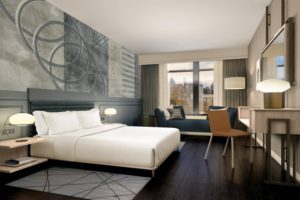 Marriott Dallas Uptown modern guest room
