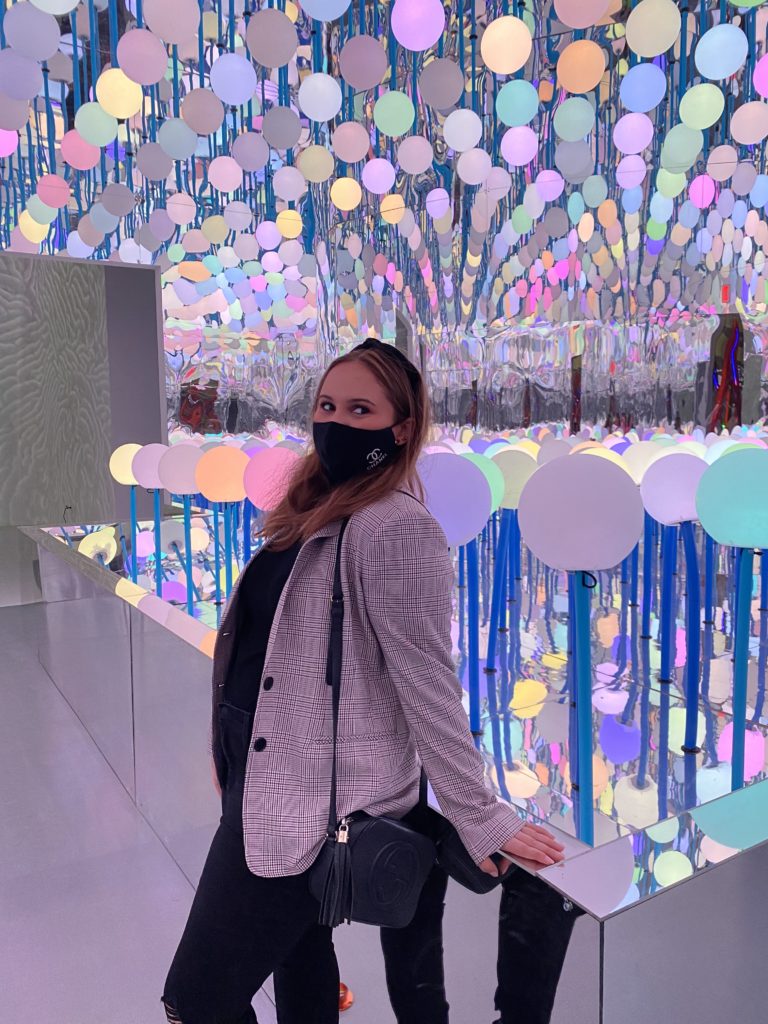 The 200 LED globes of "Alien Grass" create an irresistible photo op. (Photo by Madeline Coats)