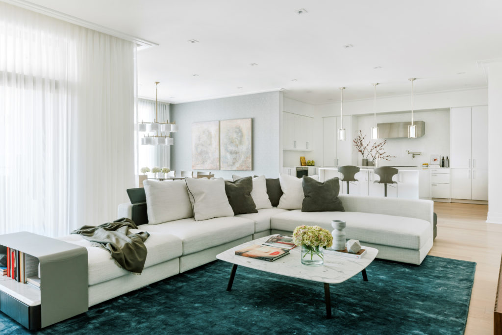 The great room of residence #302 in The Sophie at Bayou Bend (Photo by Divya Pande)