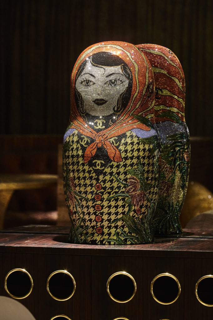 The Russian nesting doll wearing Chanel literally dazzles at Catbird. (Photo by Gustav Schmiege)