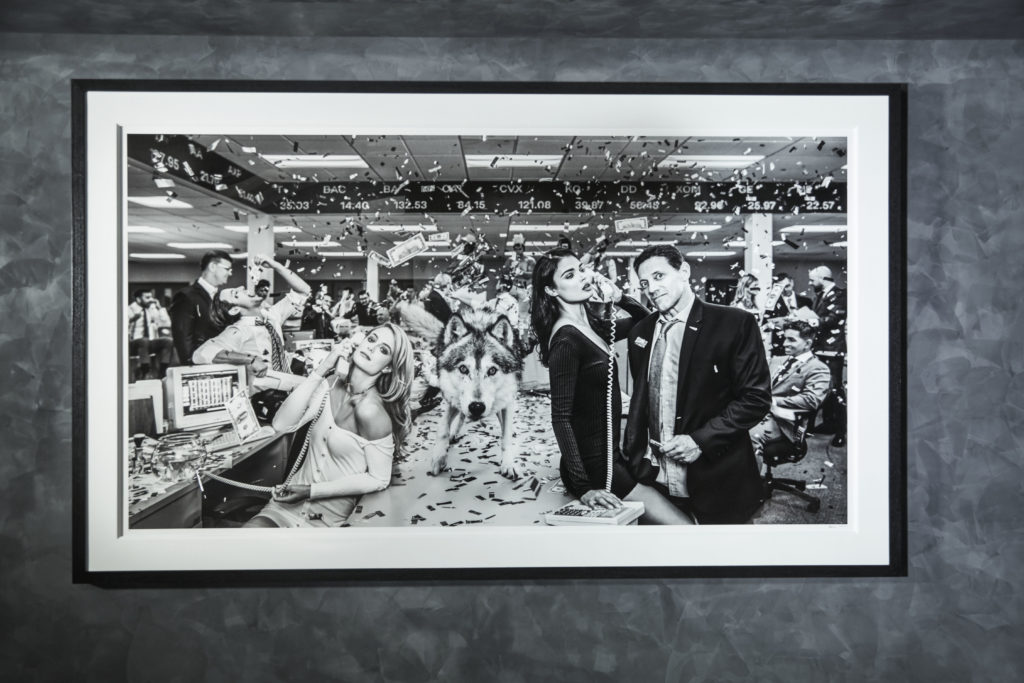 A massive photo of real Wolf of Wall Street Jordan Belfort is the first thing you see when you step out of the elevator at Catbird. (Photo by Gustav Schmiege)