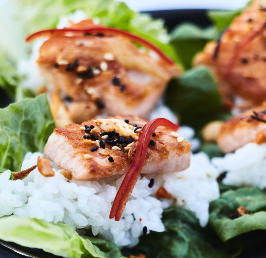 Small plates like miso salmon, hot chicken sandwiches, and skewers are great for sharing. (Photo by Gustav Schmiege)