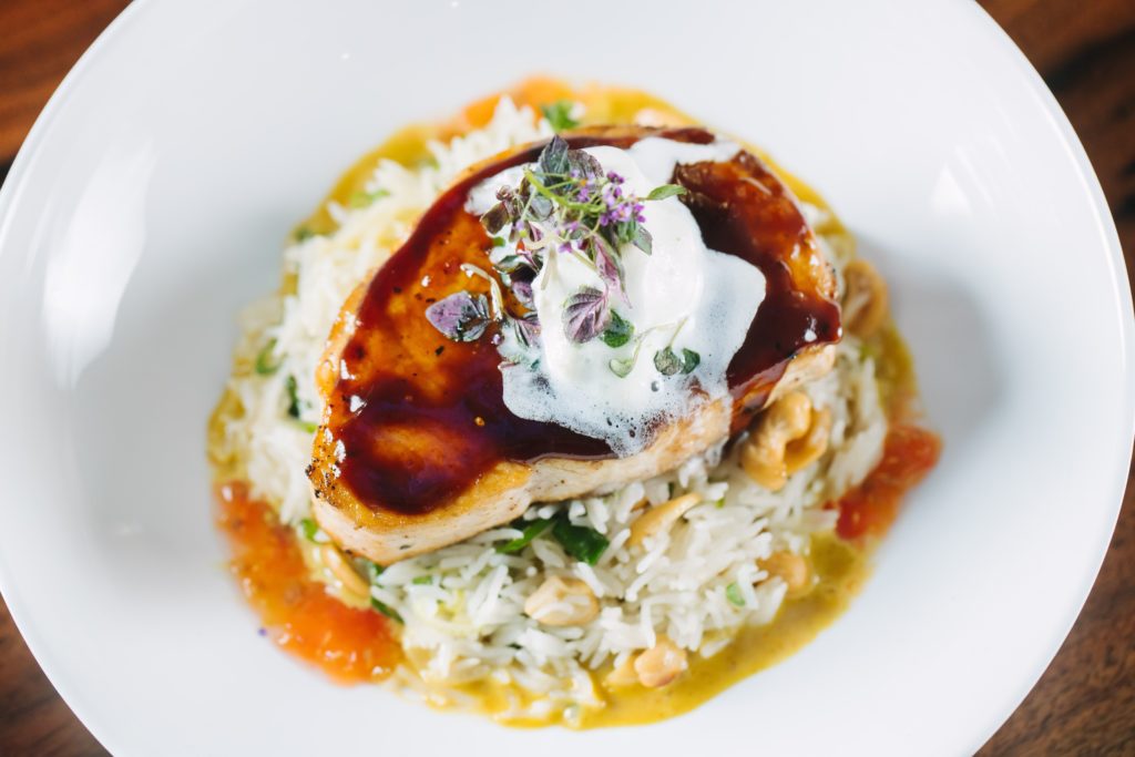 Ginger Miso White Soy Swordfish at the newly reopened Wicked Butcher. in The Sinclair Hotel.