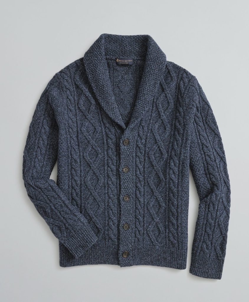 For dipping your toe in the water with cardigans go with one from Brooks Brothers. ($169.50)