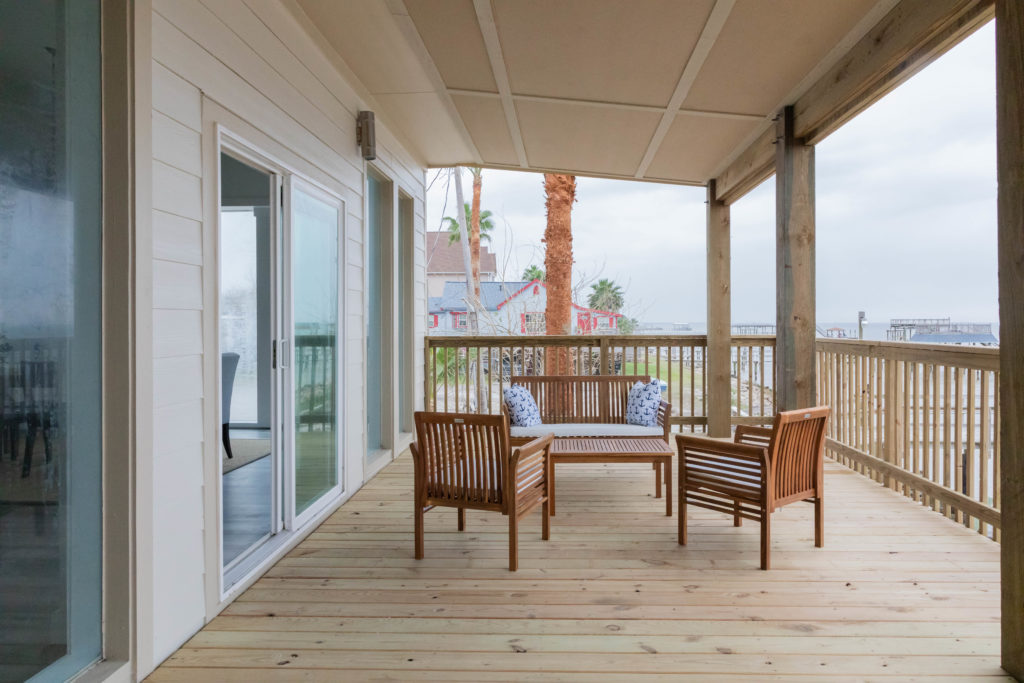 Pier 6 Seafood & Oyster House airbnbs, overlooking the Gulf of Mexico, average around 1,300 square feet. (Photo courtesy of Swiggard Creative)