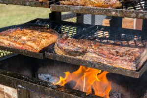 Butcher’s Ball – pork belly grilling over open flame