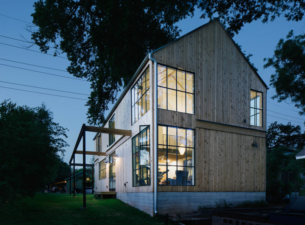 Pavonetti Architecture created this East Austin home combining modernism with a regional vernacular referencing aging structures such as barns and stables. (Photo by Amanda Kirkpatrick)