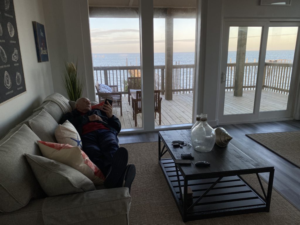 Pier 6 Seafood & Oyster House airbnbs, overlooking the Gulf of Mexico, average around 1,300 square feet. (Photo by Shelby Hodge)