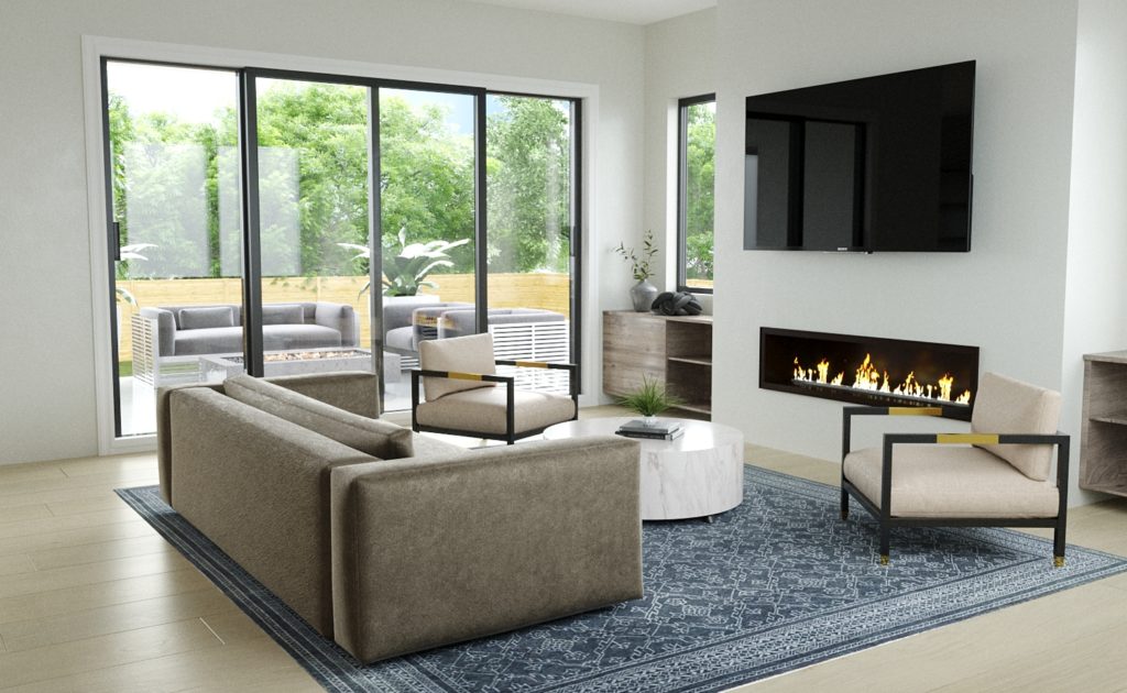 The Newcastle Homes dwelling in Zilker invites the outdoors in with ample glass sliding doors. Element 5 Architecture. (Photo by Jake Holt)