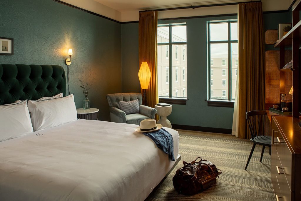 The spacious suites at Emeline are cozy with upscale luxury. 