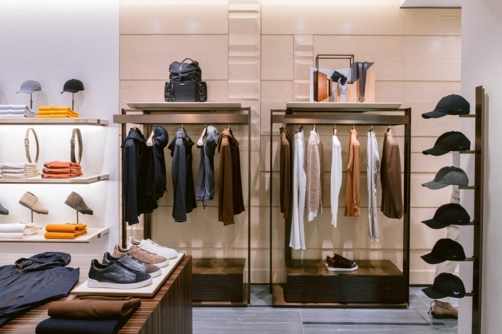 Luxury Italian men's clothing fills the new Zegna boutique in The Galleria. (Photo ©kellidurham)