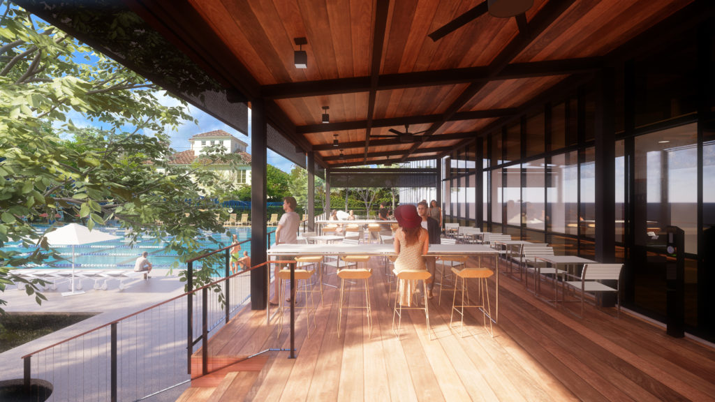 The Houston Club outdoor deck as it will be renovated in the $23.5 million plan with Forney Construction handling the work. 