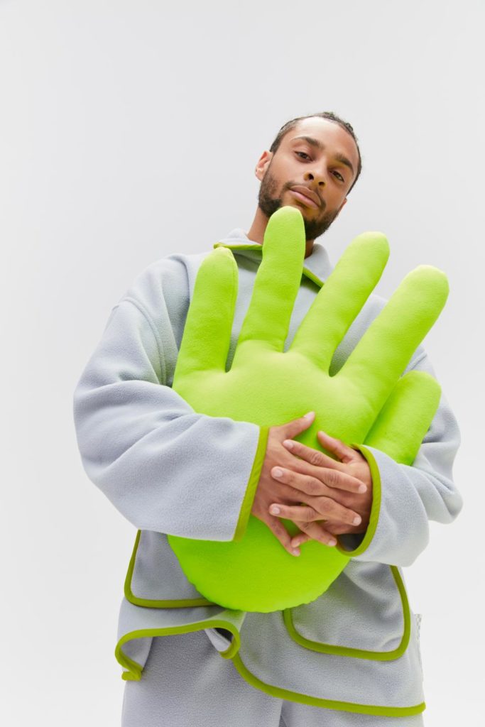 You gotta love this huggable hand and pajamas from Harry Nuriev's inaugural Crosby Studios Home Collection. (Photo courtesy of Crosby Studios Home)