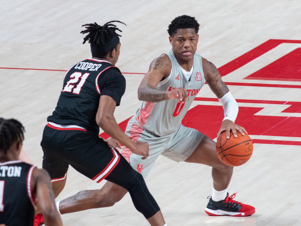 University of Houston guard Marcus Sasser can score in bunches. (Photo by F. Carter Smith)