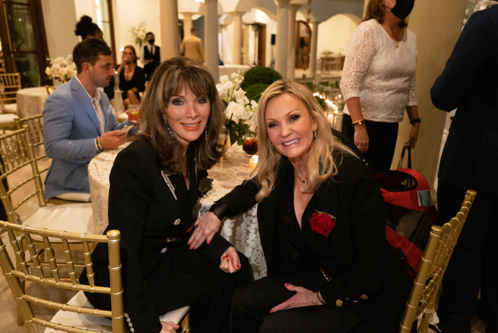 Dr. Mary Riley and Ingrid Moody attend the engagement party of Frances Moody and Tony Buzbee.