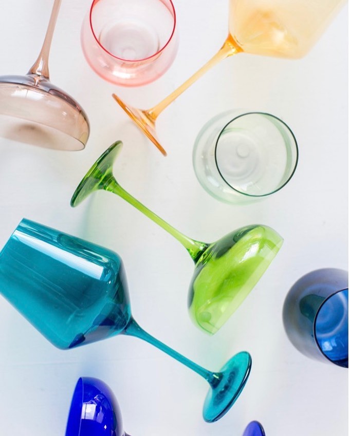 The design of Estelle is a modern twist on vintage colored glassware.
